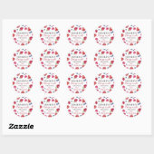 Sticker Rond Berry fraise Premier anniversaire (Feuille)