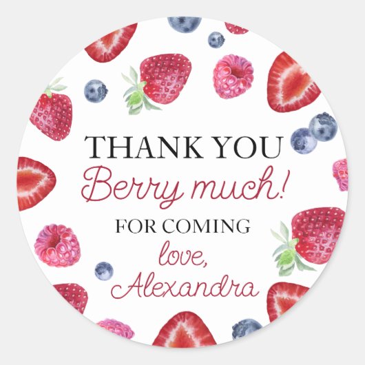 Sticker Rond Berry fraise Premier anniversaire (Devant)