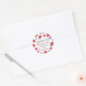 Sticker Rond Berry fraise Premier anniversaire (Enveloppe)