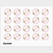 Sticker Rond Berry fraise rouge Premier Merci d'anniversaire (Feuille)