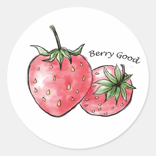 Sticker Rond Berry Good Fun - Fraise Delft (Devant)