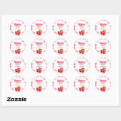 Sticker Rond Berry Grateful Bribe Tribe pique-nique fraise Merc (Feuille)