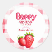 Sticker Rond Berry Grateful Bribe Tribe pique-nique fraise Merc (Devant)