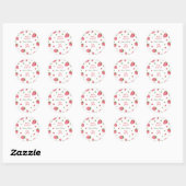 Sticker Rond Berry Merci fraise Baby shower (Feuille)