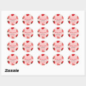 Sticker Rond Berry Merci fraise beaucoup (Feuille)