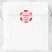 Sticker Rond Berry Merci fraise beaucoup (Sac)