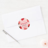 Sticker Rond Berry Merci fraise beaucoup (Enveloppe)