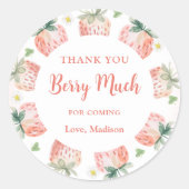 Sticker Rond Berry Merci fraise beaucoup (Devant)