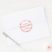 Sticker Rond Berry Merci fraise beaucoup (Enveloppe)
