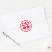 Sticker Rond Berry Merci rouge rose beaucoup (Enveloppe)