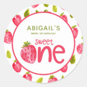 Sticker Rond Berry personnalisé premier anniversaire (Devant)