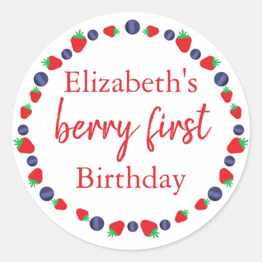 Sticker Rond Berry Premier anniversaire (Devant)