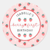 Sticker Rond Berry Premier anniversaire 1er anniversaire Fête d (Devant)