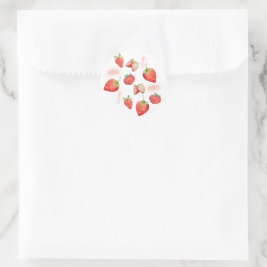Sticker Rond Berry Premier Anniversaire de enfant | Framboise | (Sac)