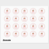 Sticker Rond Berry premier anniversaire de fraise Bow rose En v (Feuille)