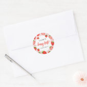Sticker Rond Berry premier anniversaire Fille fraise 1er annive (Enveloppe)