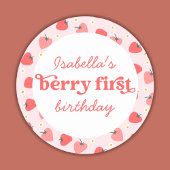 Sticker Rond Berry Premier anniversaire fraise