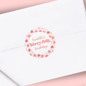 Sticker Rond Berry Premier anniversaire fraise