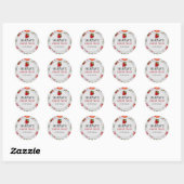 Sticker Rond Berry Premier anniversaire Fraise fête d'anniversa (Feuille)