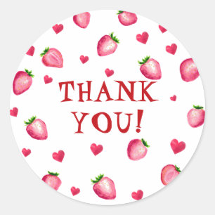 Sticker Rond Berry Premier anniversaire Fraise Merci