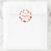 Sticker Rond Berry premier anniversaire fraise premier annivers (Sac)