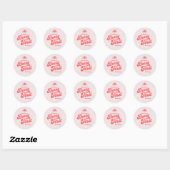 Sticker Rond Berry Premier Anniversaire Fraise rose classique r (Feuille)