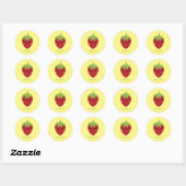 Sticker Rond Berry Special Souriant fraise (Feuille)