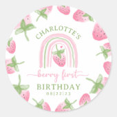 Sticker Rond Berry Strawberry Premier anniversaire (Devant)