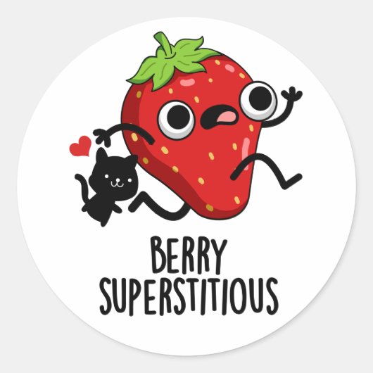 Sticker Rond Berry Superstitieux Fruit Pun (Devant)