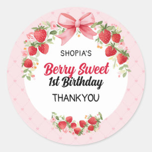 Sticker Rond Berry Sweet 1er anniversaire