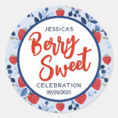 Sticker Rond Berry Sweet Baby shower (Devant)