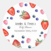 Sticker Rond Berry Sweet Baby shower (Devant)
