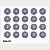 Sticker Rond Berry Sweet Baby shower Fruits Merci (Feuille)