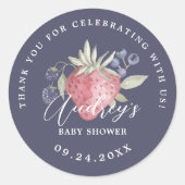 Sticker Rond Berry Sweet Baby shower Fruits Merci (Devant)
