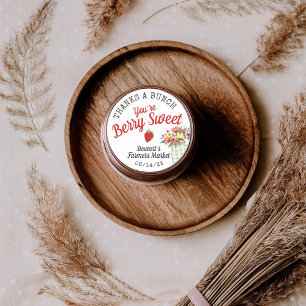 Sticker Rond Berry Sweet Farmers Market Baby Boy Shower Favoris