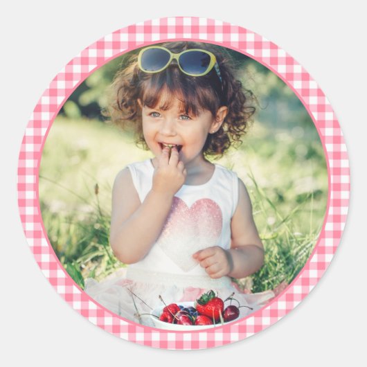 Sticker Rond Berry Sweet Strawberry 1er fête d'anniversaire (Devant)