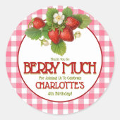 Sticker Rond Berry Sweet Strawberry Anniversaire Merci (Devant)