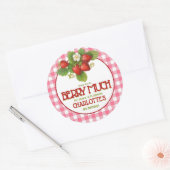 Sticker Rond Berry Sweet Strawberry Anniversaire Merci (Enveloppe)