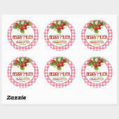 Sticker Rond Berry Sweet Strawberry Anniversaire Merci (Feuille)