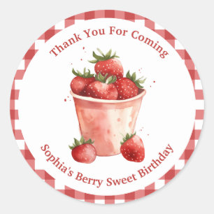 Sticker Rond Berry Sweet Strawberry Party