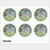 Sticker Rond Berthe Morisot - Fille en bateau avec oie (Feuille)