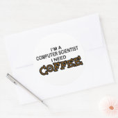 Sticker Rond Besoin de café - Informaticien (Enveloppe)