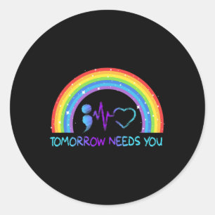 Sticker Rond Besoin de prévention du suicide Sensibilisation Ar