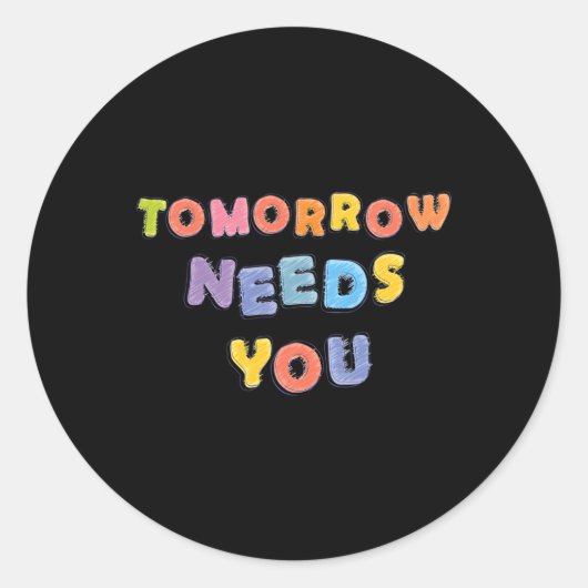 Sticker Rond Besoin de soutien du Mois de sensibilisation à la (Devant)