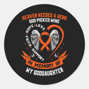 Sticker Rond Besoin D'Un Héros Que Dieu A Choisi Ma Godgirl Leu
