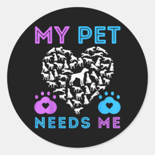 Sticker Rond Besoins d'animaux de compagnie Animaux de soutien