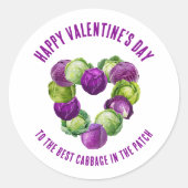Sticker Rond BEST CABBAGE IN THE PATCH Valentine Couples (Devant)