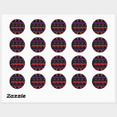 Sticker Rond Best Dad Block Text red & Purple (Feuille)