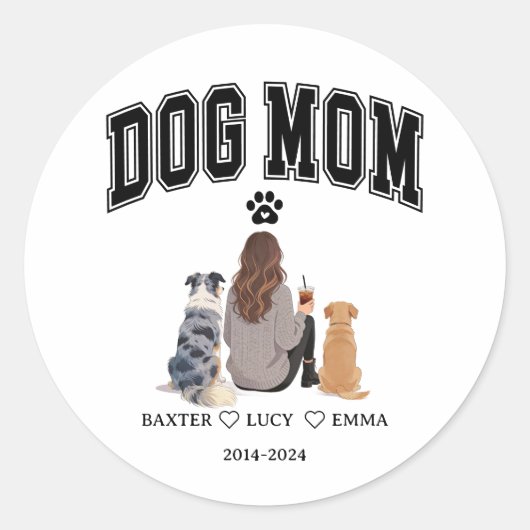 Sticker Rond Best Dog Mom Ever | Happy Mother’s Day  (Devant)