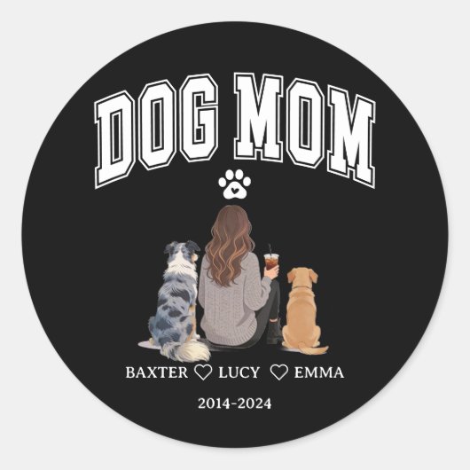 Sticker Rond Best Dog Mom Ever | Happy Mother’s Day (Devant)